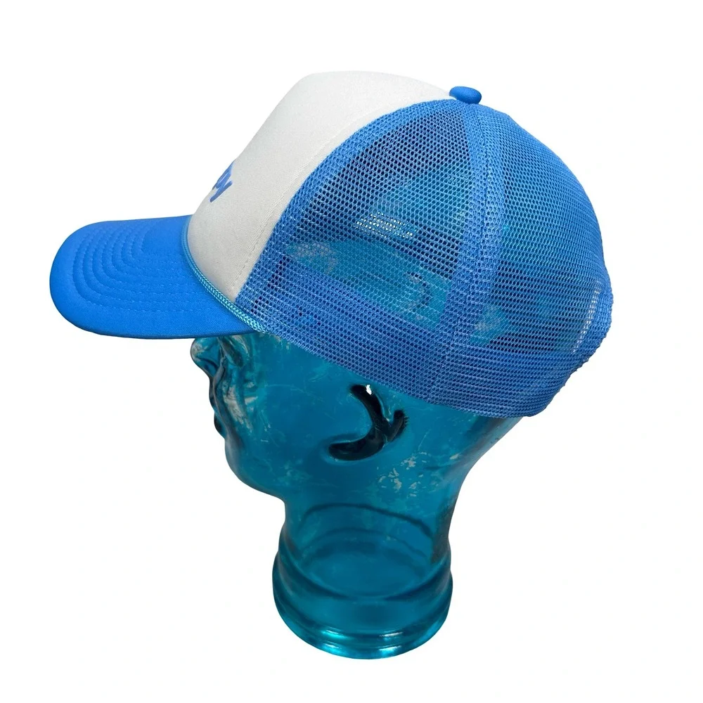 Madhappy Blue White Trucker Hat‎ Mesh Snapback Puff Print Logo Rope Detail